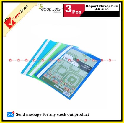 Good Luck Report Cover File A4 Size Random color 3pcs