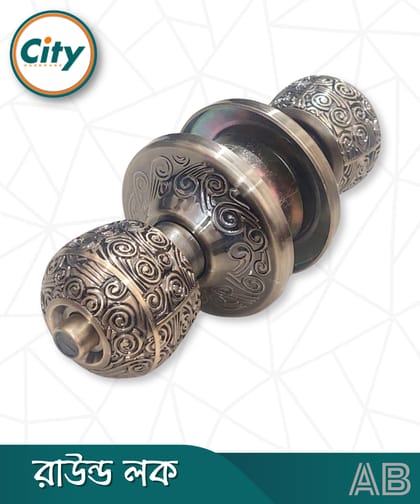 প্রিমিয়াম কোয়ালিটি রাউন্ড লক নতুন মডেলের ডোর লক রুমের ডাবল সাইডেড কাঠের দরজার লক AB