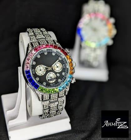 Colorful Crystal Stone Iced Watch