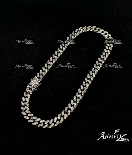 Trendy Iced Out Necklace Silver Color