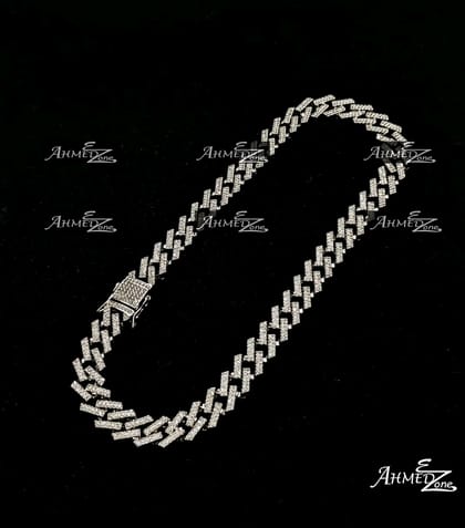 Hip Hop Iced Necklace Silver Color