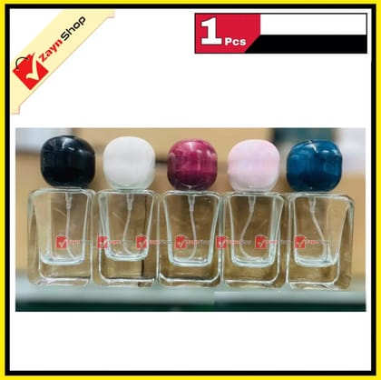 Empty Perfume Atomizer Refillable Spry Bottle round cap Transparent Glass square Shape 30ml
