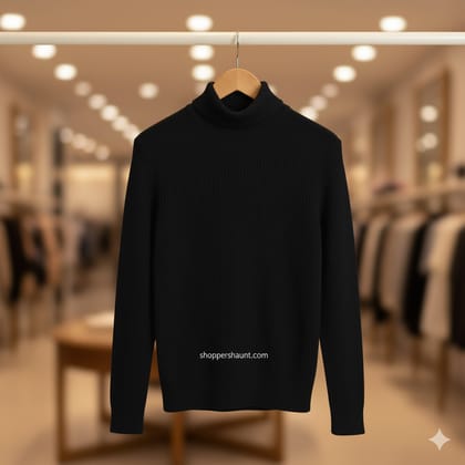 Classic Black Turtleneck Sweater