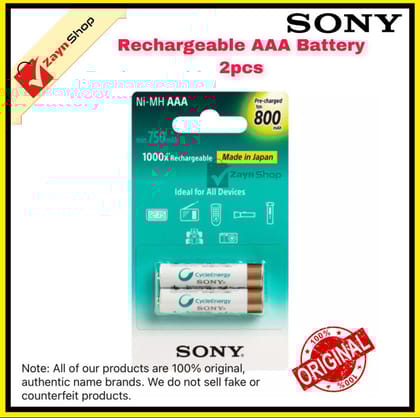Sony Rechargeable Battery Size AAA 800 mAh 2Pcs