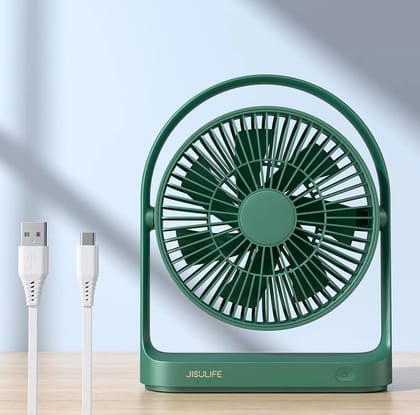 JISULIFE FA19 4000mAH USB Portable Rechargeable Fan – Green