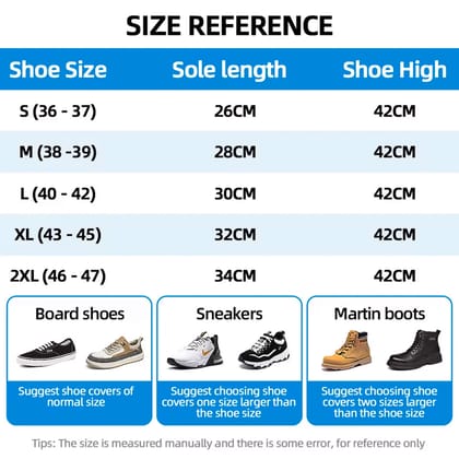 Shoe Rain Cover - Waterproof & Reusable Long Shoe Cover for Man & Women