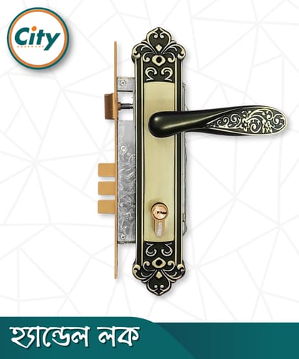 এবি ব্লাক রঙের ডোর লক উচ্চ সুরক্ষার স্ট্যান্ডার্ড সাইজের হ্যান্ডেল লক প্রধান দরজার লক Door Lock