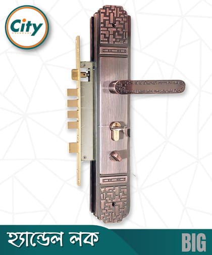 উচ্চ সুরক্ষা বড় আকারের হ্যান্ডেল লক অতিরিক্ত নব সহ প্রধান দরজার জন্য অ্যান্টিক রঙের দরজার লক Door Lock