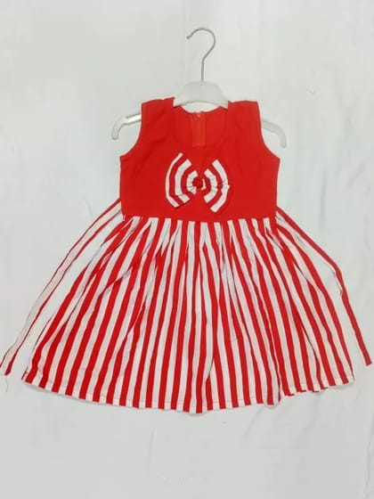 red & white stylish baby dress