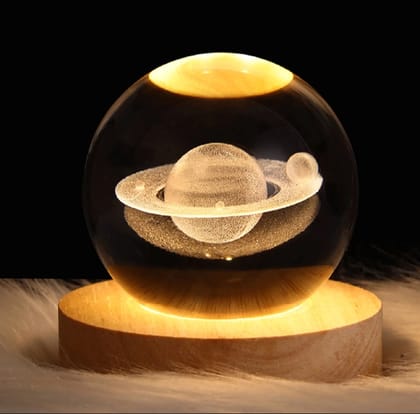 3D Usb Night Light Led Crystal Ball Table Lamp 06 CM Moon Planet Nabula Galaxy