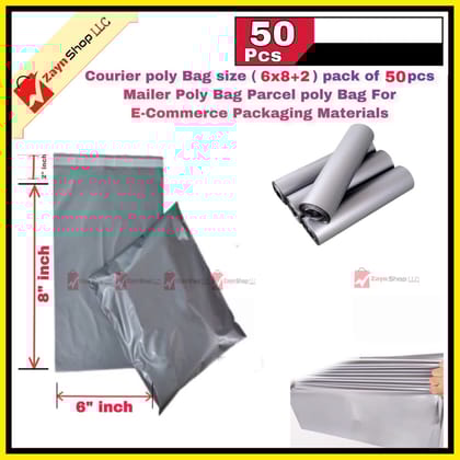 Courier poly Bag size (6x8+2) pack of 50 pcs Mailer Poly Bag Parcel poly Bag For E-Commerce Packaging Materials
