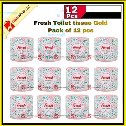 Fresh Toilet Tissue Paper Gold Pack of 12 pcs