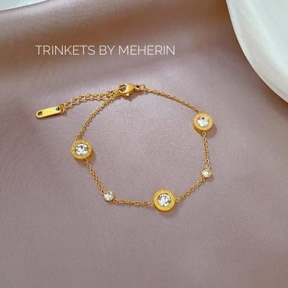 Round stone chain bracelet