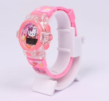 ghting & music Stylish Baby Watch For Kids -Pink & multicolor