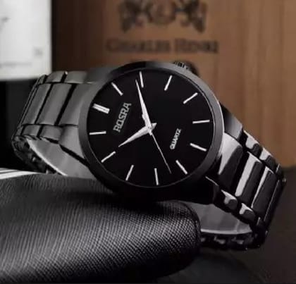 Stainless steel clock-black for men - Watch For Men - Watch For Men