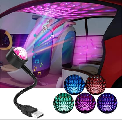 9 Modles Car Roof Star Light Interior Led Atmosphere Ambient Projector Usb Decoration Night Light Multicolor Music Control - Table Lamp