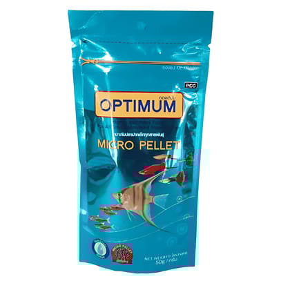 Optimum Micro Pellet Fish Food For Aquarium Mini Fish - 50gm