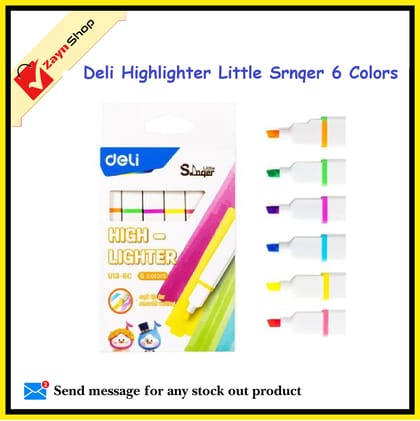 Deli Highlighter Little Srnqer 6 Colors set, Model:-U13-6C