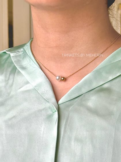 Ball bead pearl necklace