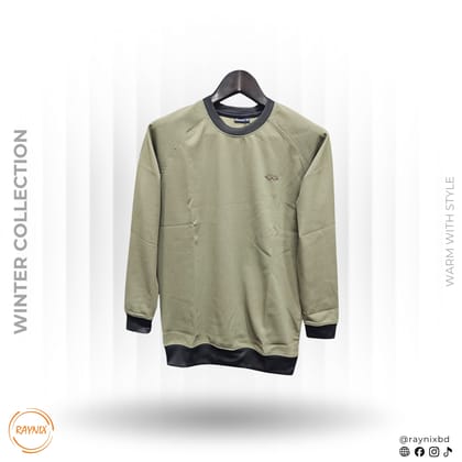 Xtreme Winter Collection Raglan Textured Sweatshirt – Olive Green