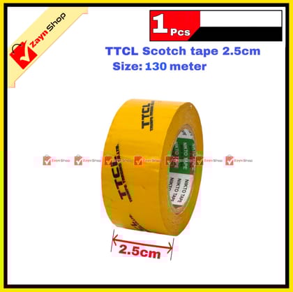 Scotch Tape Yellow TTCL 2.5cm wide Big Size 130 meter 1 pcs