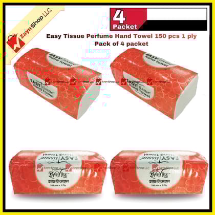 Easy Tissue Perfume Hand Towel 150 pcs 1 ply Pack of 4 packet