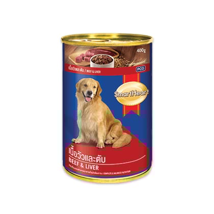 SmartHeart Dog Food Beef & Liver Can 400 gm