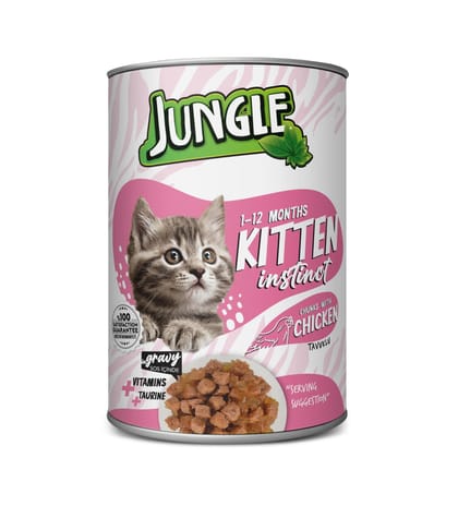 Jungle Kitten Cat Food Can Chicken 400gm