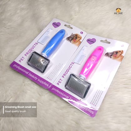 Grooming brush with comb