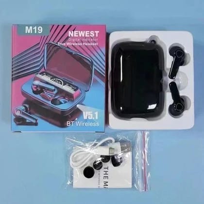 M19 TWS Wireless Bluetooth 5.1 Earbuds - Featuring Touch Control, HD Mirror, and the Latest Updates for Enhanced Performance