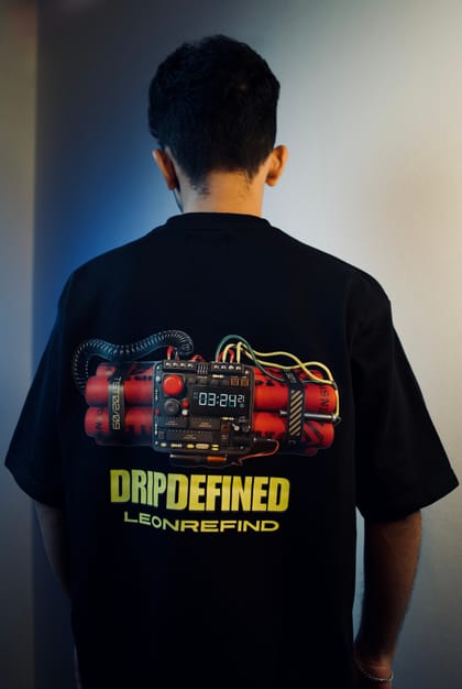 'DRIPDEFINED' Oversized Heavyweight Drop Shoulder T-Shirt