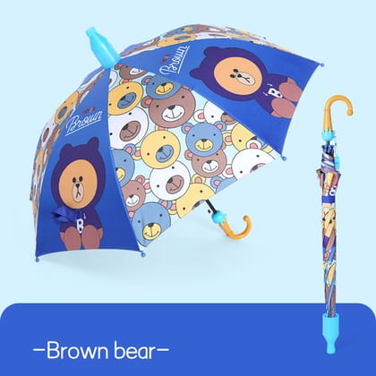 Kids Cartoon Printed Waterproof & UV Protection Transparent Plastic Cover Umbrella