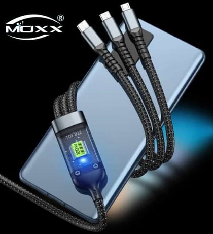 MOXX MDC-6C 3-in-1 USB Charger Cable | 100W Fast Charging Braided Data Cable