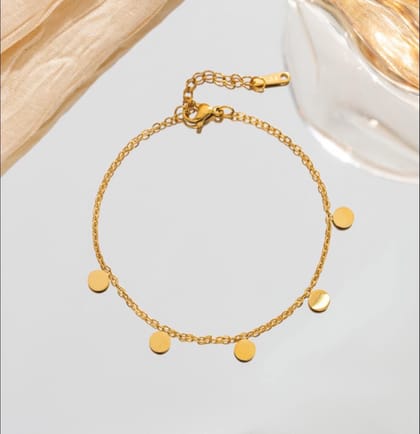 Coin bracelet 18k gold plated