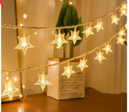 LED Star String Fairy Lights - Golden 1.8 cm
