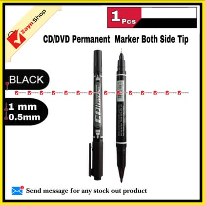GXIN Permanent Marker Both side Tip (0.5mm and 1 mm ) CD/DVD Marker 1pcs Black / Blue / Red / Green