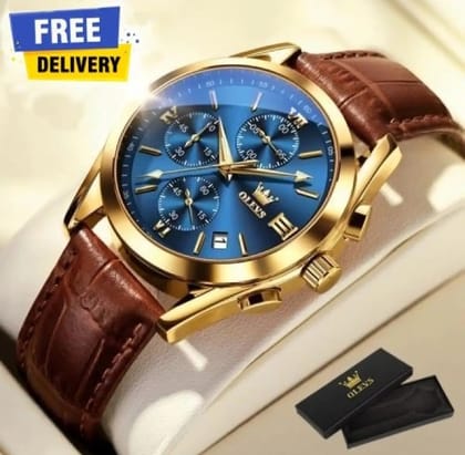 Leather Waterproof Quartz Fashion Watch for Men
