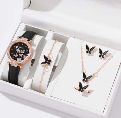 Fashionable Swiss Watch and Butterfly Jewelry Sets For Women Gift Item BOX FREE