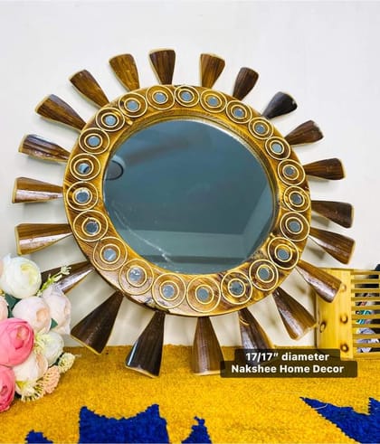 ১৭" কাঠের আয়না Black circle