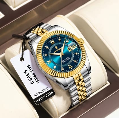 POEDAGAR 910 Luxury Stainless steel Wrist Watch For Man - Waterproof Men Watch Quartz - Stainless Steel Men's Watch -Stainless steel Watch
