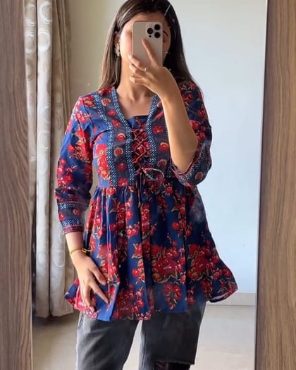 Myntra Tops Navy Blue