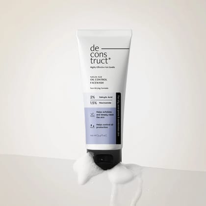 Deconstruct Oil Control Face Wash 1% Niacinamide With 0.5% Salicylic Acid  (100 ml)