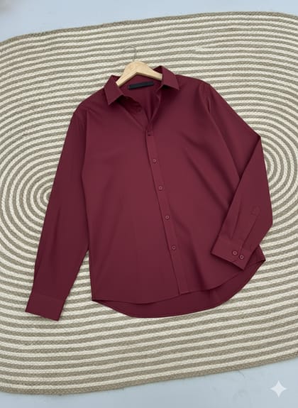 Micro stitch shirt- Maroon (Premium)
