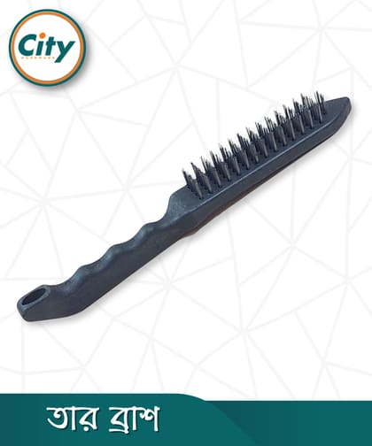 প্লাস্টিকের হ্যান্ডেল সহ তার ব্রাশ কার্বন স্টিলের তারের ব্রাশ সাধারন মানের