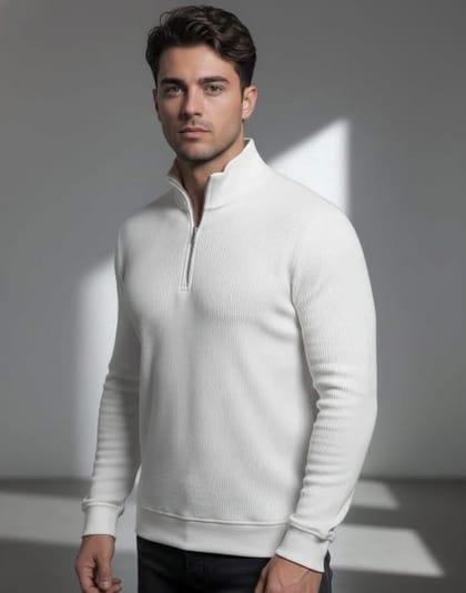 Highneck zipper sweatshirt ( Off-White )