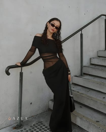 Off Shoulder Draped Dress