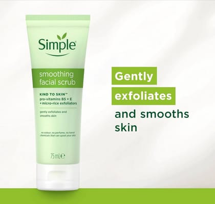 Simple Kind To Skin Smoothing Facial Scrub With Rice Granules 75ml