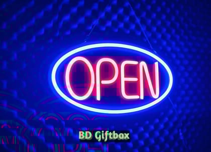 GearUP OPEN10 Neon Business Sign For Shop, Restaurant, Pharmacy, Cafe