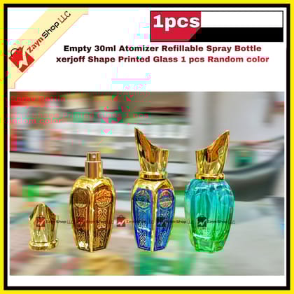 Empty 30ml Perfume Atomizer Refillable Spray Bottle xerjoff Shape Printed Glass 1 pcs Random color