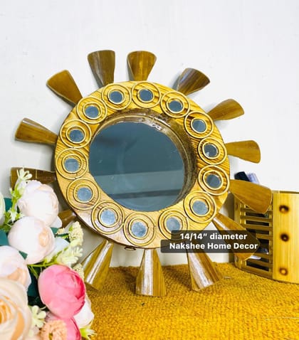 wooden mirror 14/14'' size Wooden circle